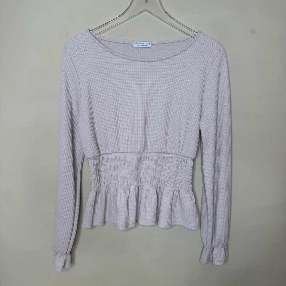 Paper Crane Thermal Waffle White Top medium
